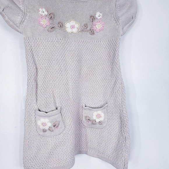 CC. BATES Dress Light Brown Beige Khaki Knitted Short sleeves Baby Girl 1T - 2T - Picture 4 of 10